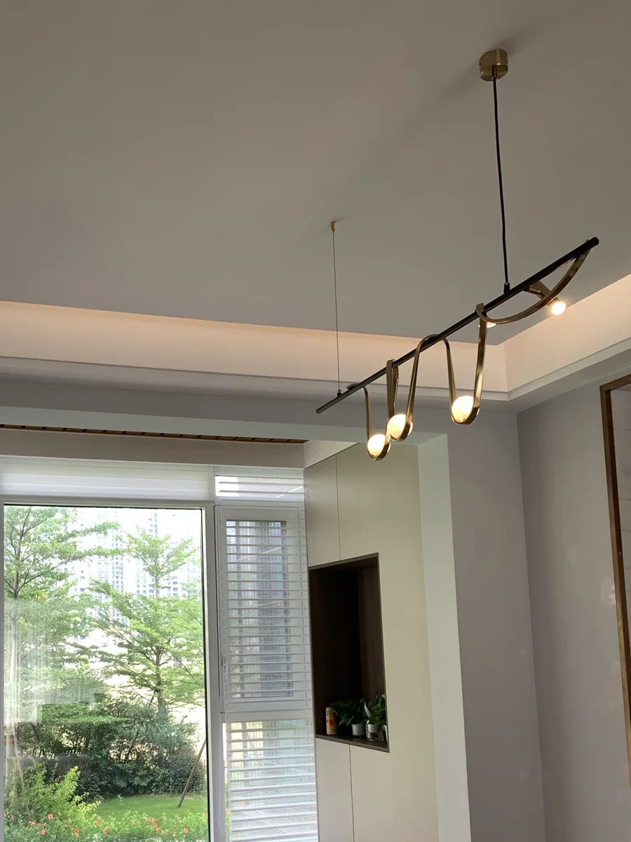Aurelio Sculptural Wave Linear Chandelier