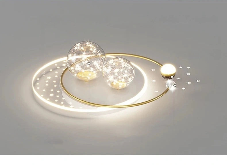 Starry Orbit Halo LED Flush Mount Light