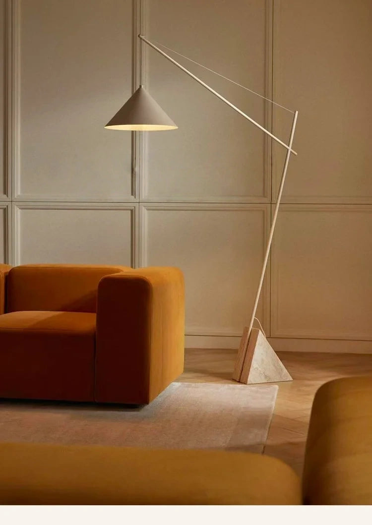 Arden Travertine Cantilever Floor Lamp