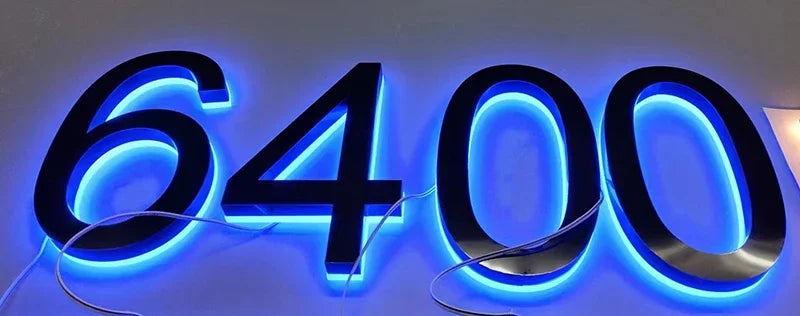 Modern Residential LED House Number Light, Outdoor & Waterproof