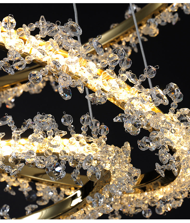 Starveil Crystal Pebbles Ring LED Chandelier