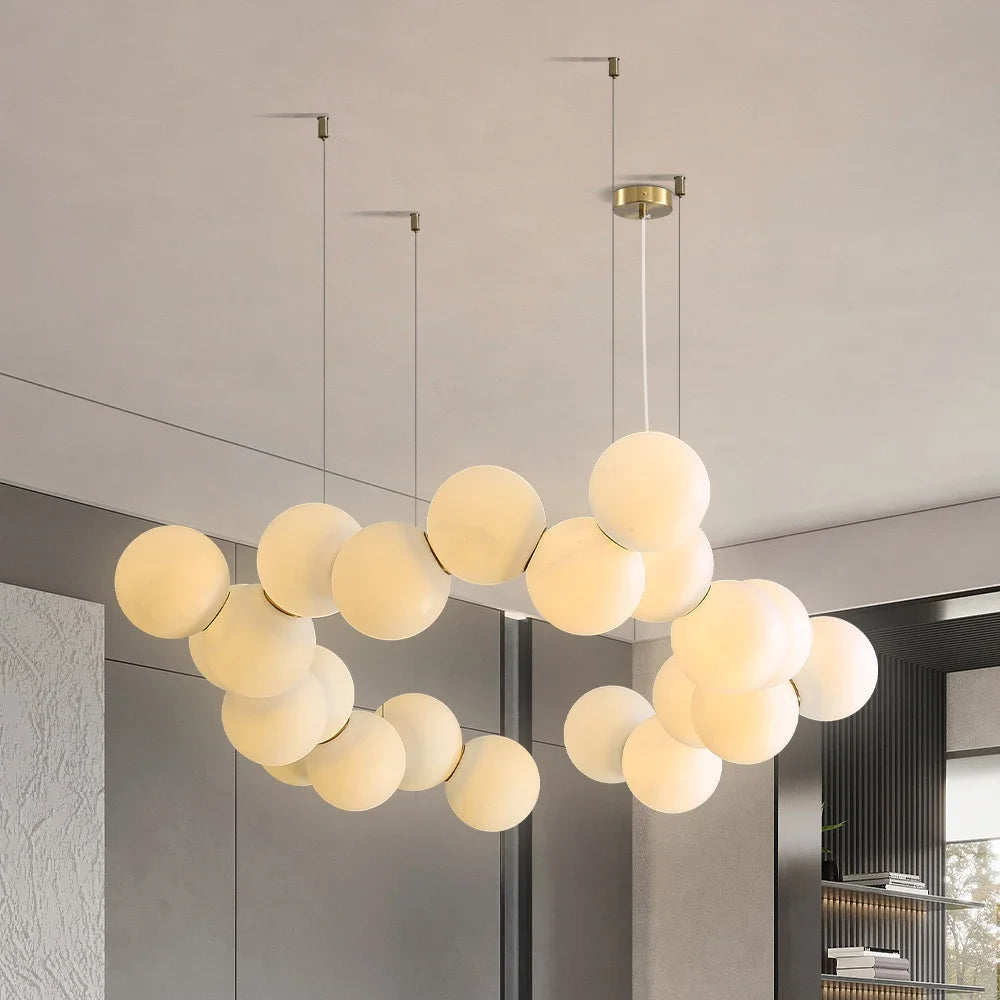 Cloud Linked Bubble Chain Pendant Light