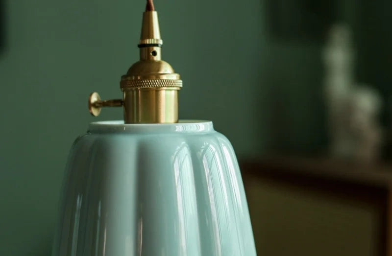 Celestine Floral Scalloped Ceramic Pendant Light