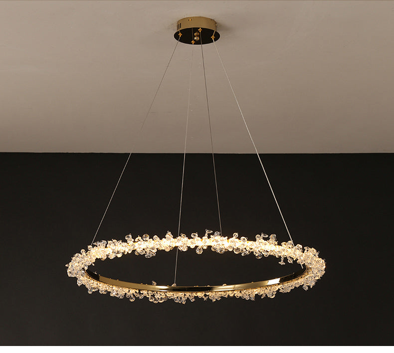 Starveil Crystal Pebbles Ring LED Chandelier