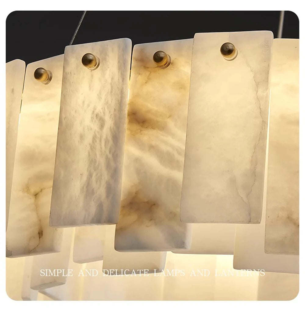 Mallory Multi-Tier Panels Alabaster Chandelier