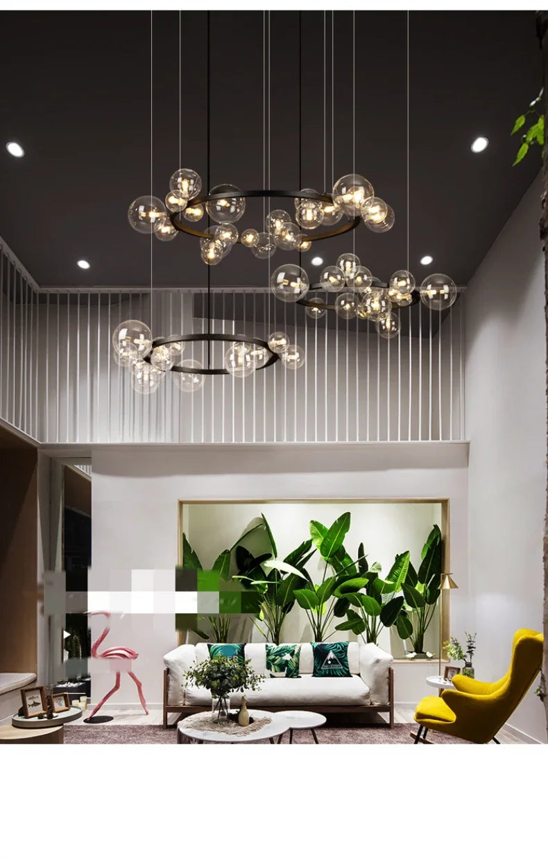 Cloud Bubble Glass Globe Chandelier