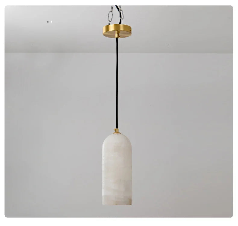 Natural Alabaster Lighting, Minimalist Alabaster Pendant Light, Soft ...