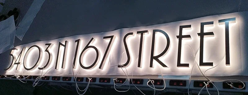 Modern Residential LED House Number Light, Outdoor & Waterproof