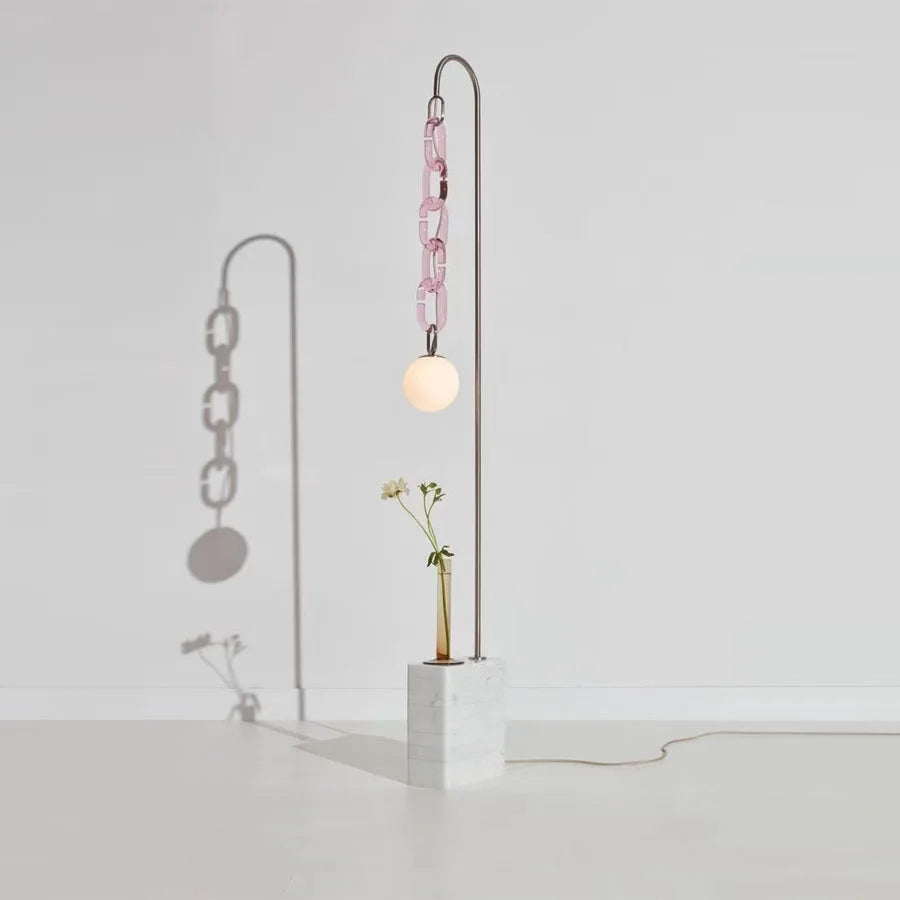 Hanging Chain Pendant Light with Globe