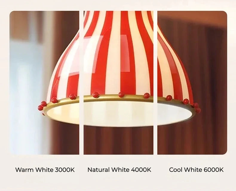 Rosetta Red Stripe Table Lamp & Pendant Light