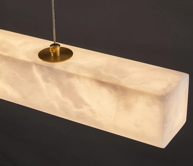 Minimalist Linear Alabaster LED Chandelier