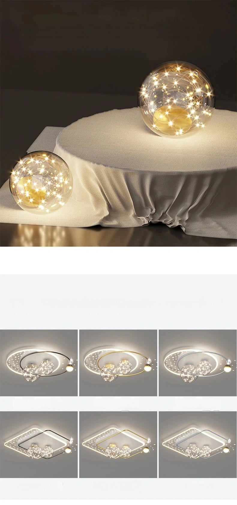 Starry Orbit Halo LED Flush Mount Light