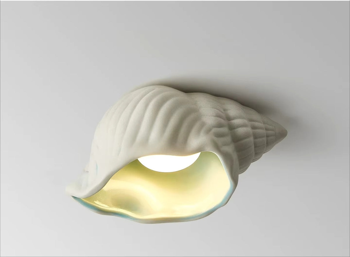 Nerissa Ceramic Conch Shell Ceiling Light
