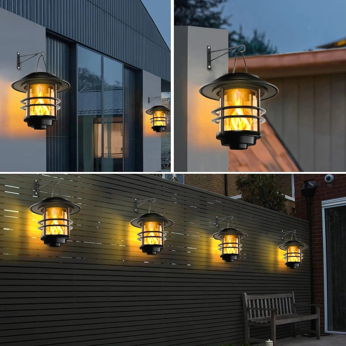 Ashford Flickering Flame Solar Wall Lantern