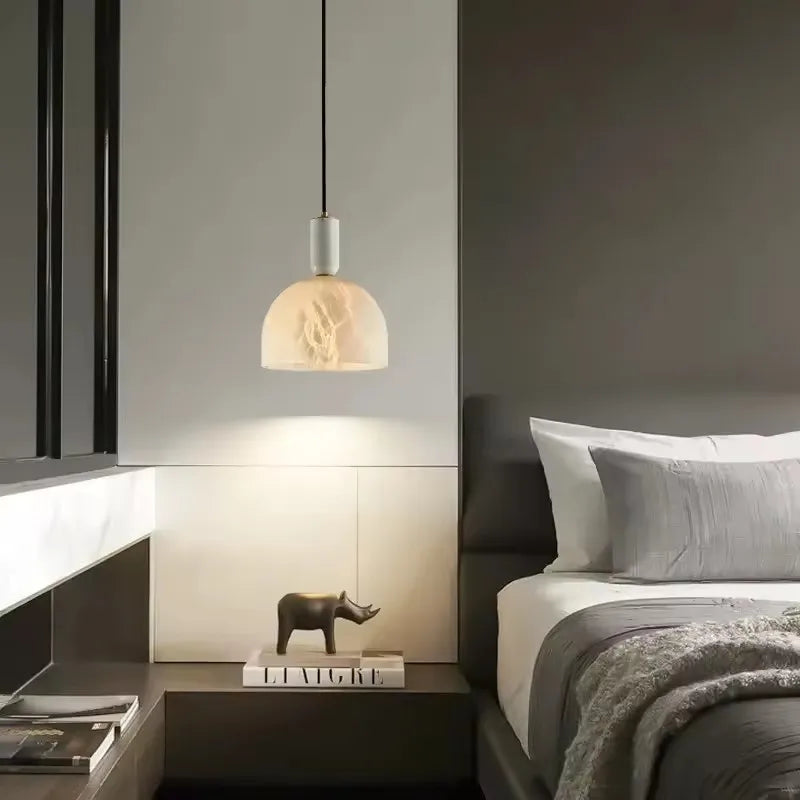 Luna Dome Alabaster Pendant Light