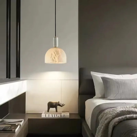 Luna Dome Alabaster Pendant Light