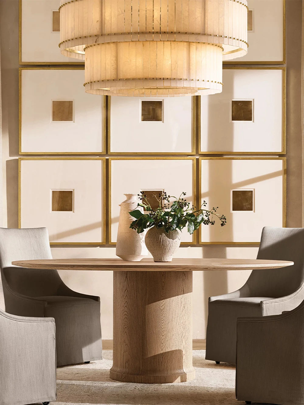 Mallory Multi-Tier Alabaster Chandelier, Dimmable