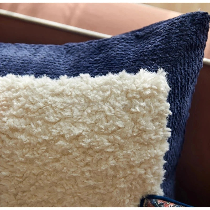 Navy Blue Lumbar Pillow Case