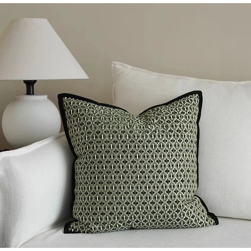 Black Velvet Cushion Cover With Butterfly Embroidery
