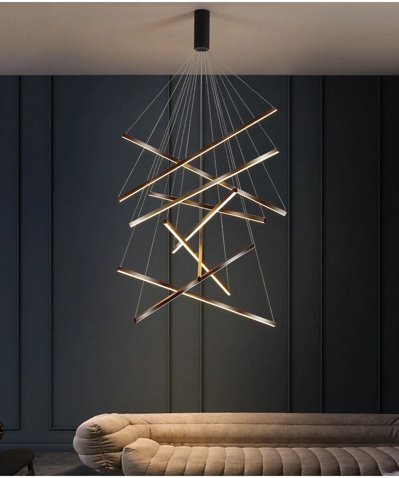 Hoell Geometry Layered Multi-Layers LED Chandelier, Black