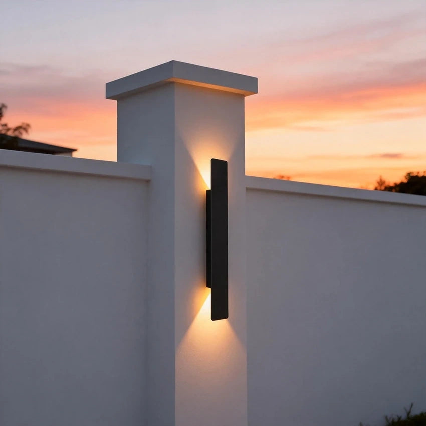 Minimalist Rectangular Up & Down Waterproof LED Wall Light