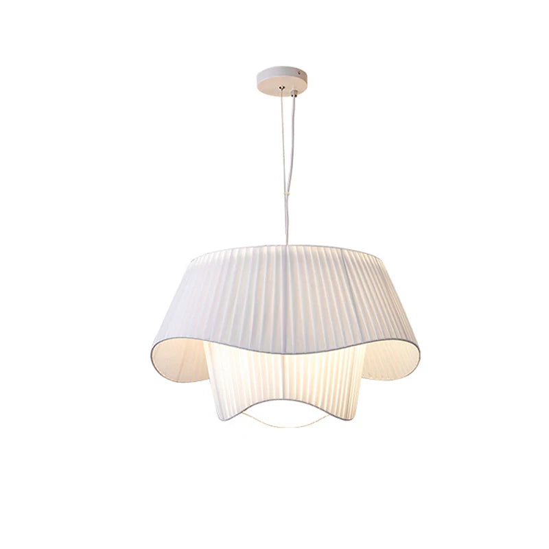 Double-Layer Pleated Fabric Pendant Light