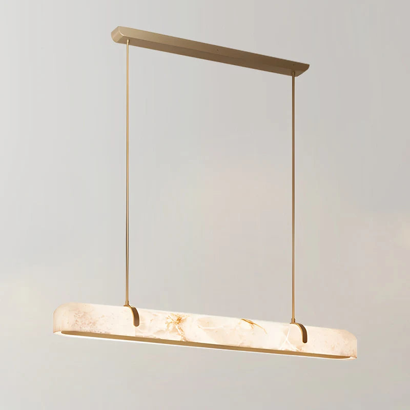 Modern Linear Kitchen Island Alabaster Pendant Light