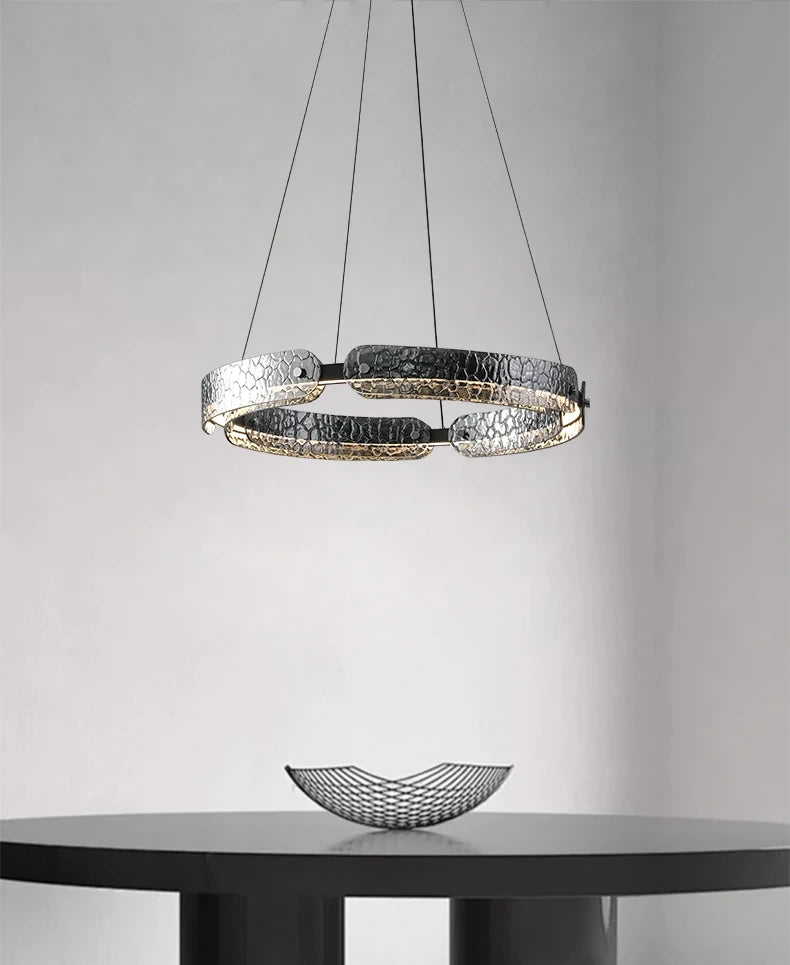 Aureon Ring LED Glass Pendant Light, Dimmable