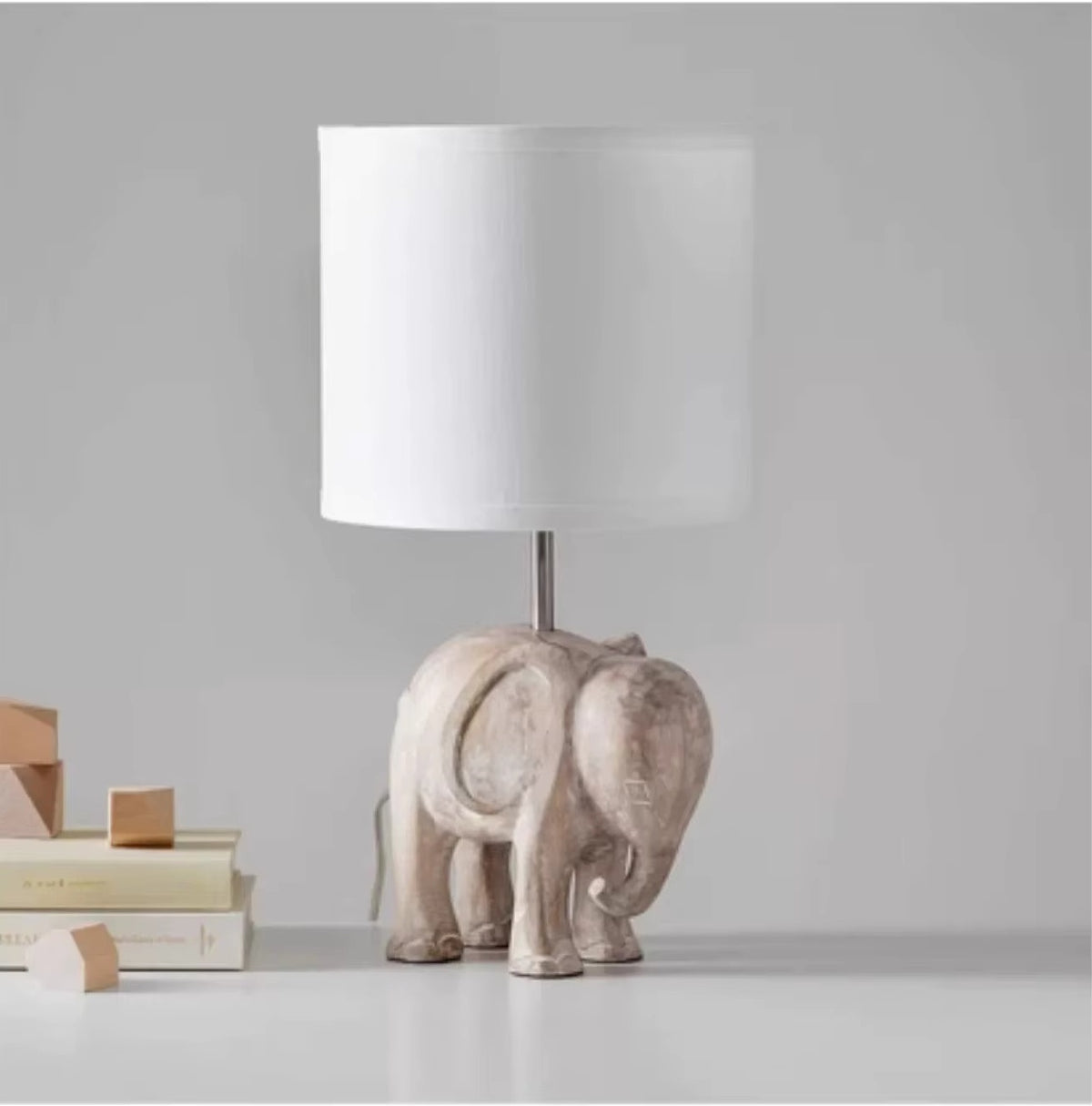 Fable Animal & Moon Wood Table Lamp