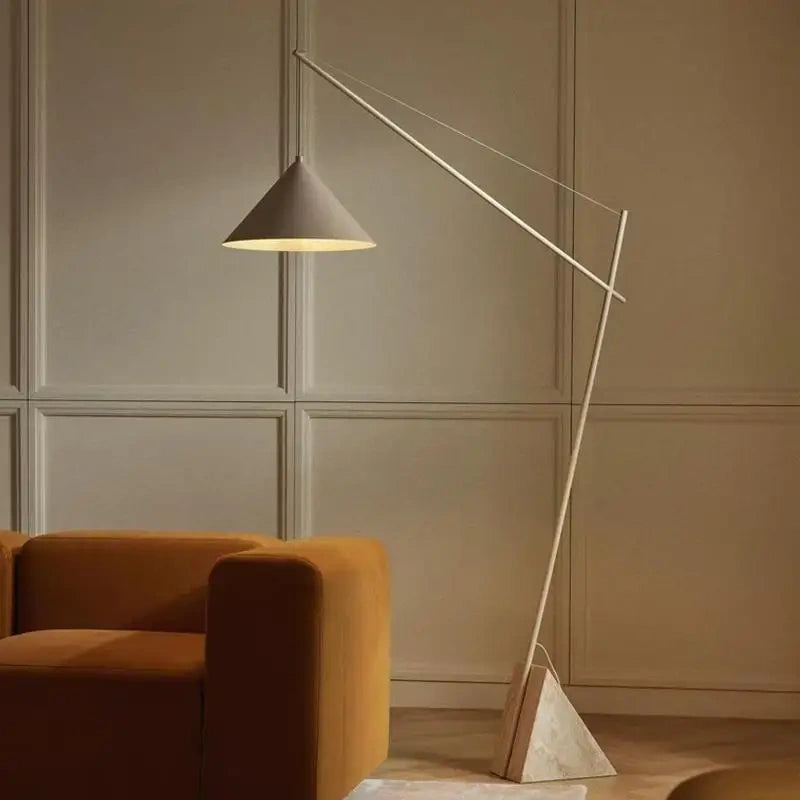 Arden Travertine Cantilever Floor Lamp