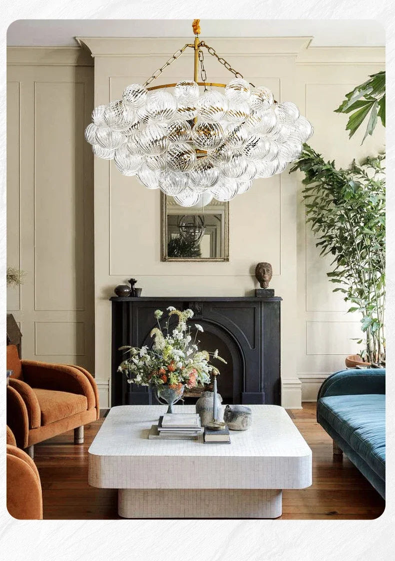 Colette Floating Bubbles 4-Tier Glass Chandelier