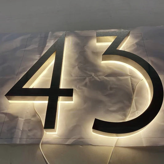 Modern Residential LED House Number Light, Outdoor & Waterproof