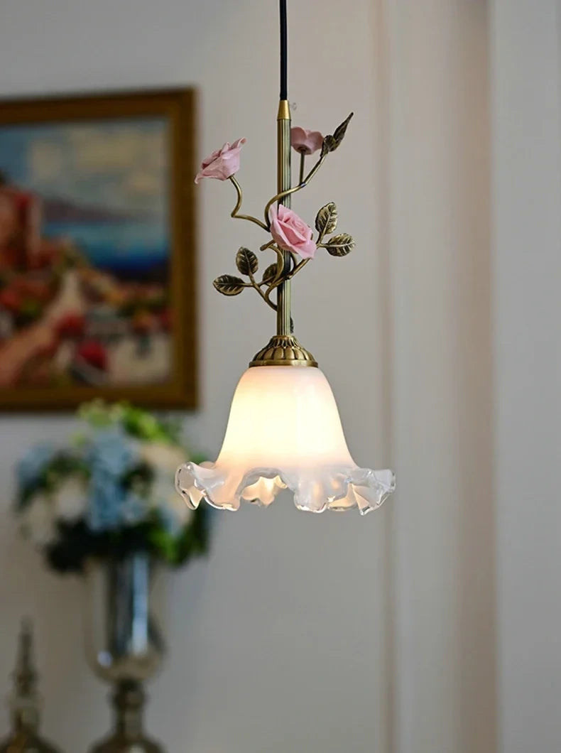Botanical Floral Glass Pendant Light Collection