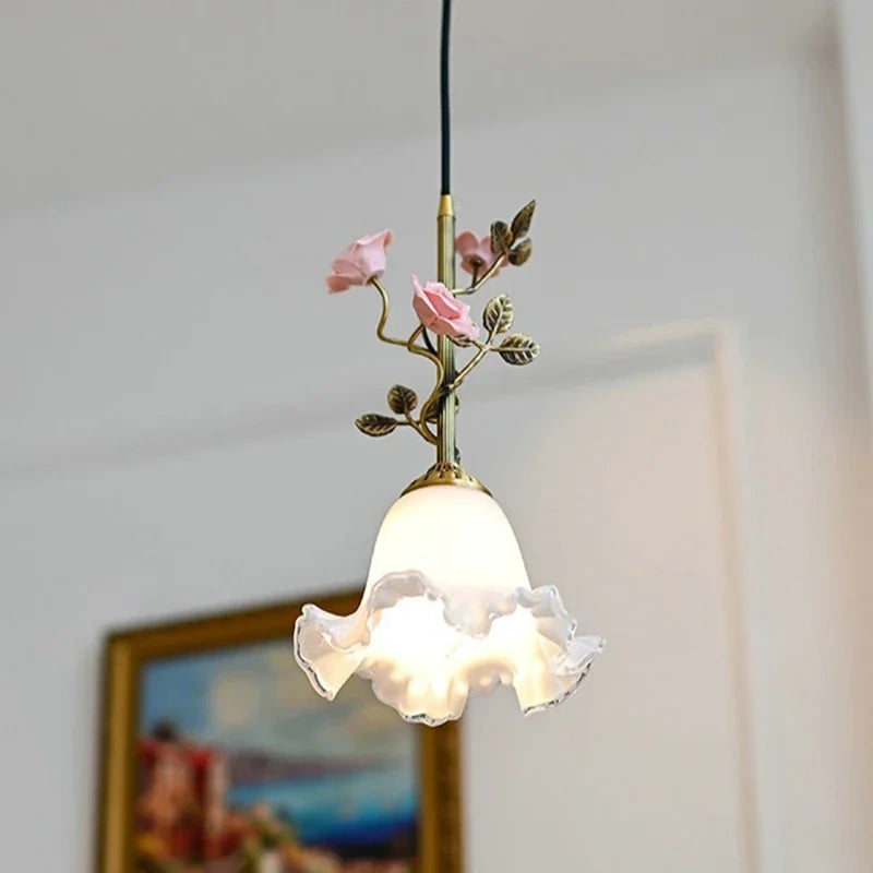 Botanical Floral Glass Pendant Light Collection