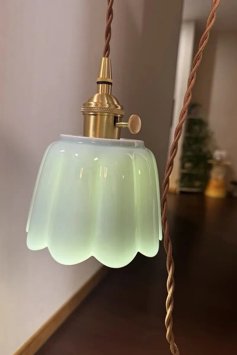 Celestine Floral Scalloped Ceramic Pendant Light
