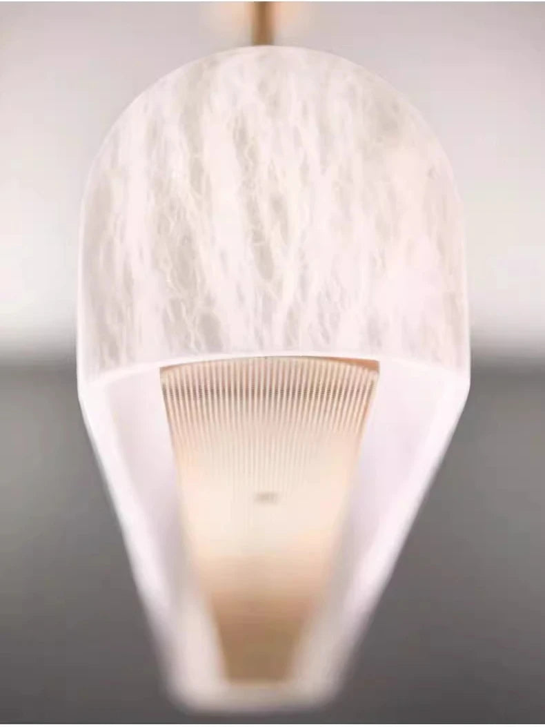 Modern Linear Kitchen Island Alabaster Pendant Light