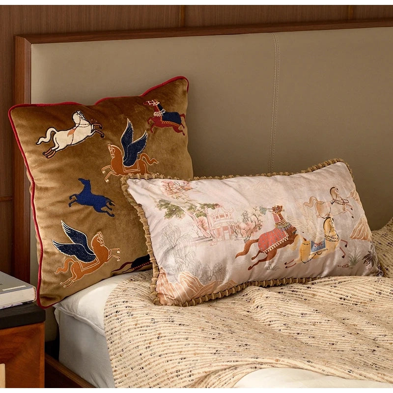 Mythical Winged Horse Decorative Cushion Cover