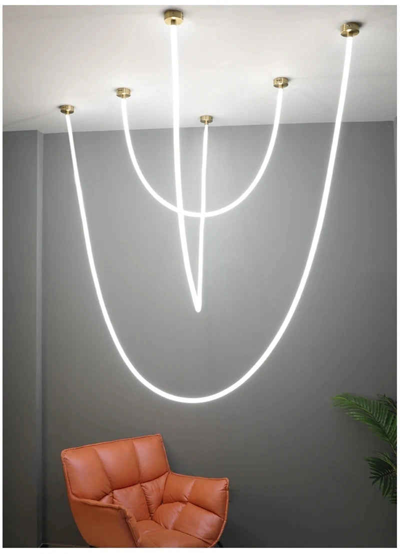 Minimalist Flexible LED Tube Chandelier