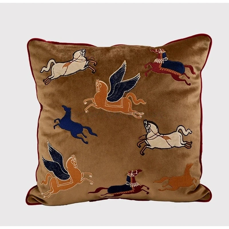 Mythical Winged Horse Decorative Cushion Cover
