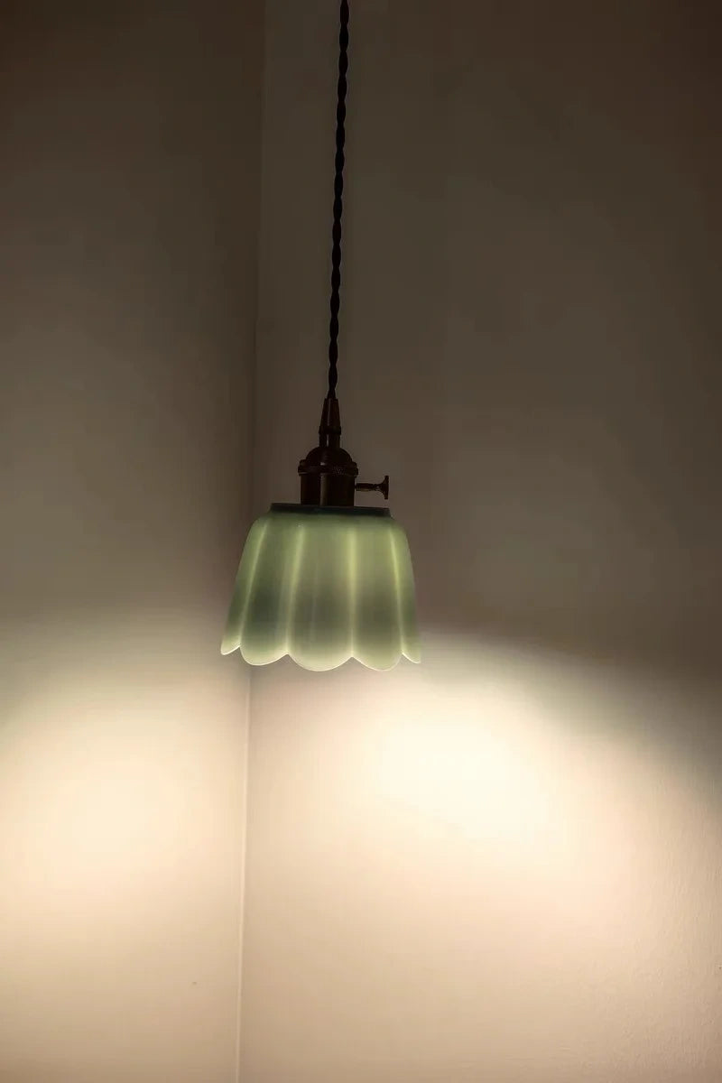 Celestine Floral Scalloped Ceramic Pendant Light