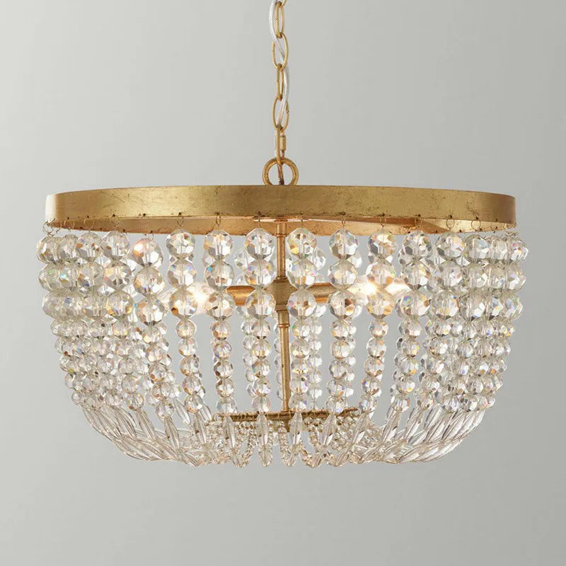 Round Crystal Beads Chandelier with Hanging Chain