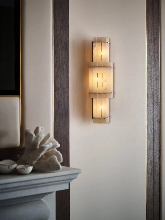 Mallory Alabaster Wall Sconce, Dimmable