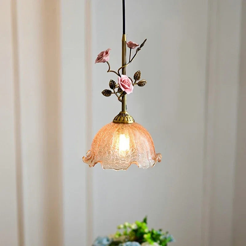 Botanical Floral Glass Pendant Light Collection