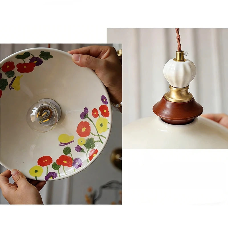 Maribel Botanical Ceramic Dish Pendant Light