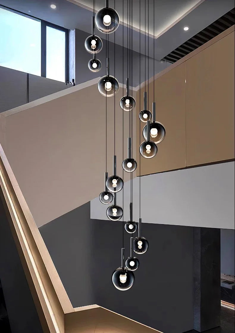 Sylvara Smoky Gray Glass Cluster Chandelier