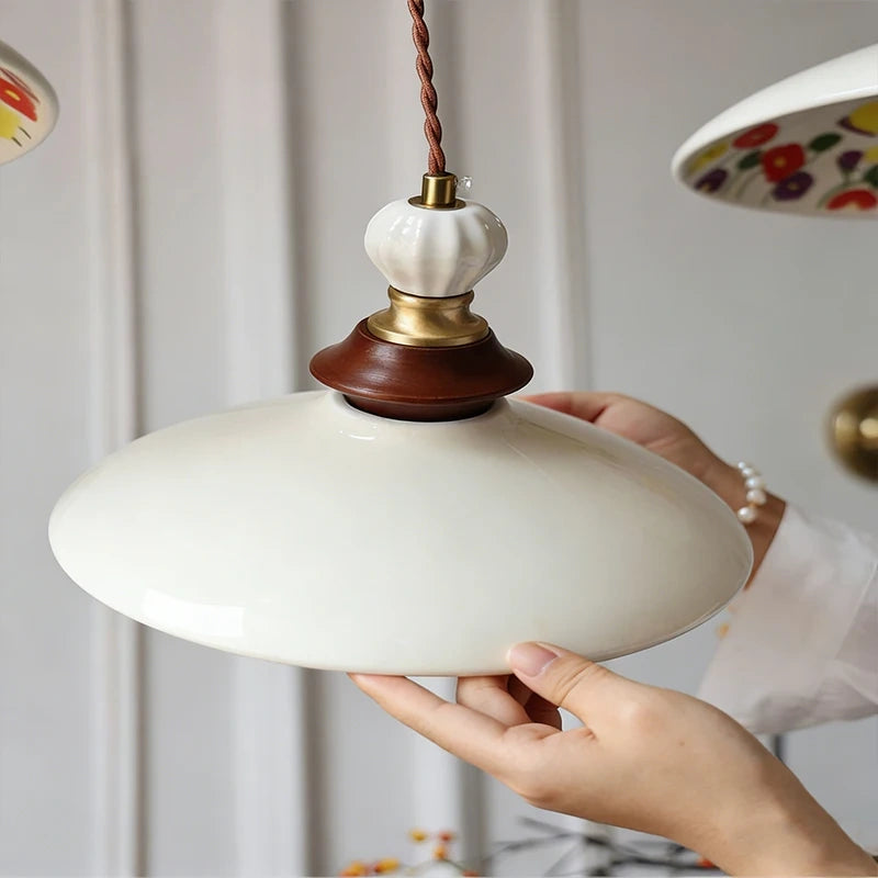 Maribel Botanical Ceramic Dish Pendant Light