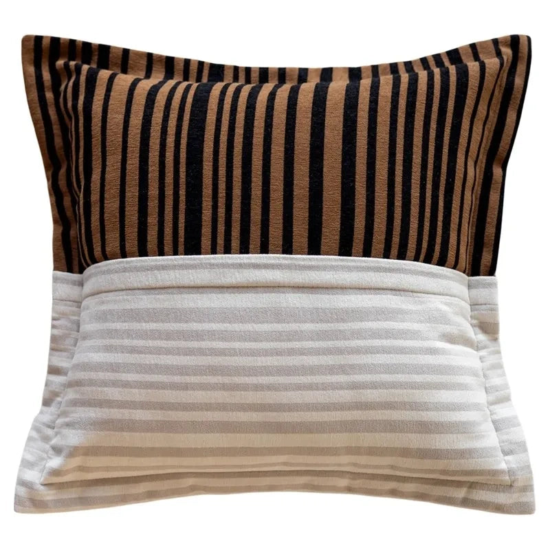 Modern Woven Faux Leather Cushion Cover