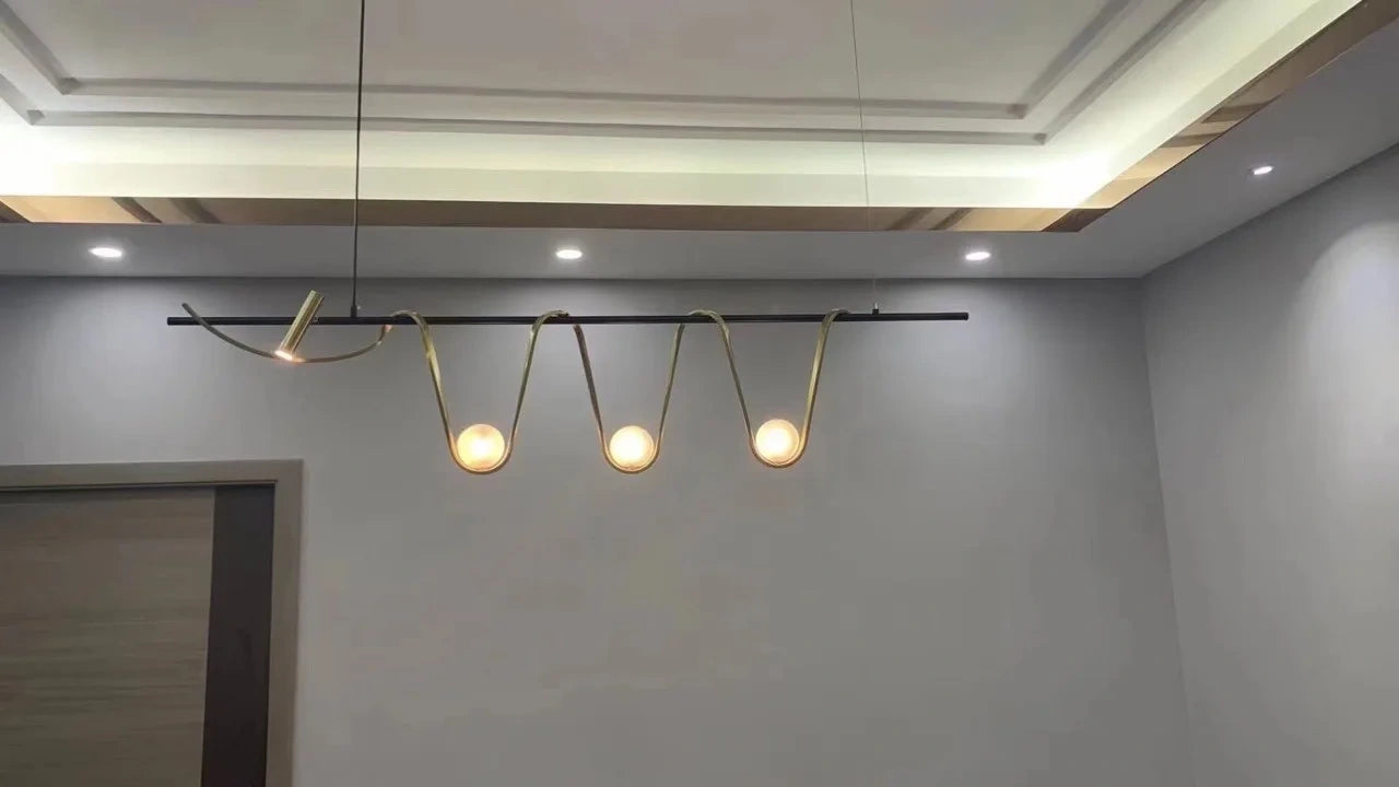 Aurelio Sculptural Wave Linear Chandelier