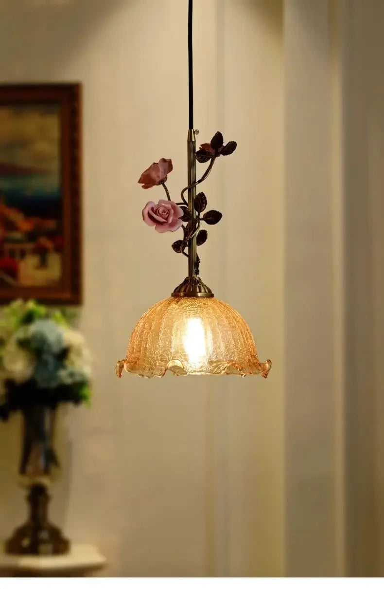 Botanical Floral Glass Pendant Light Collection