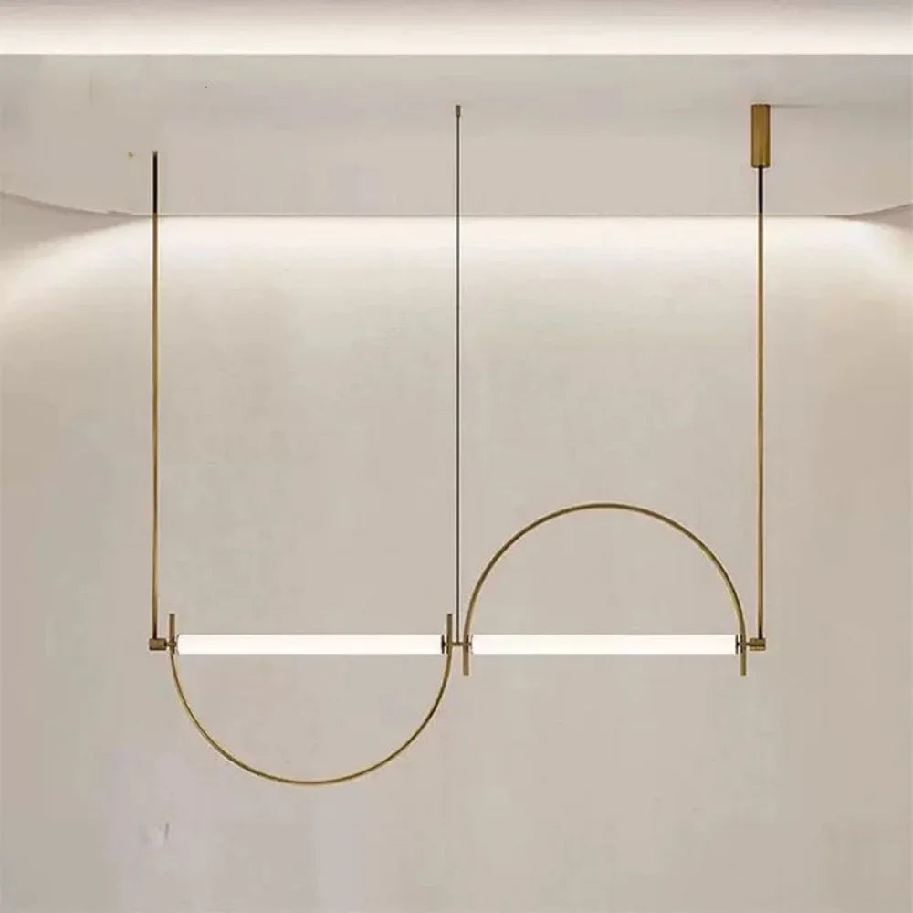 Designer Arched Linear LED Pendant Light, Dimmable